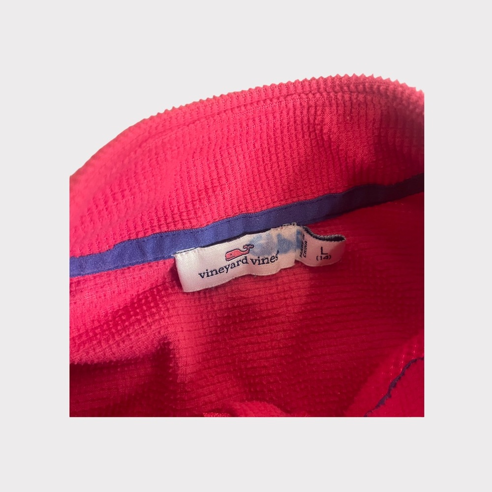 Vineyard Vines Pink Full Zip Textured Light Jacket - Picture 3 of 8